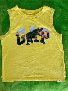 GAP Boys Yellow Dinosaur Tank Top